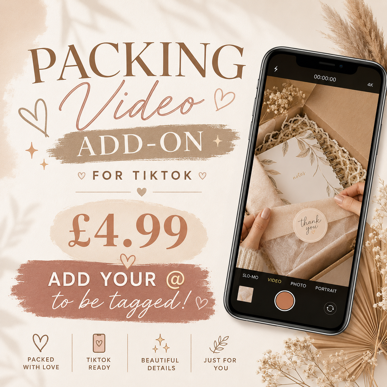 TikTok Packing Video Add-On | Personalised Order Packing Video