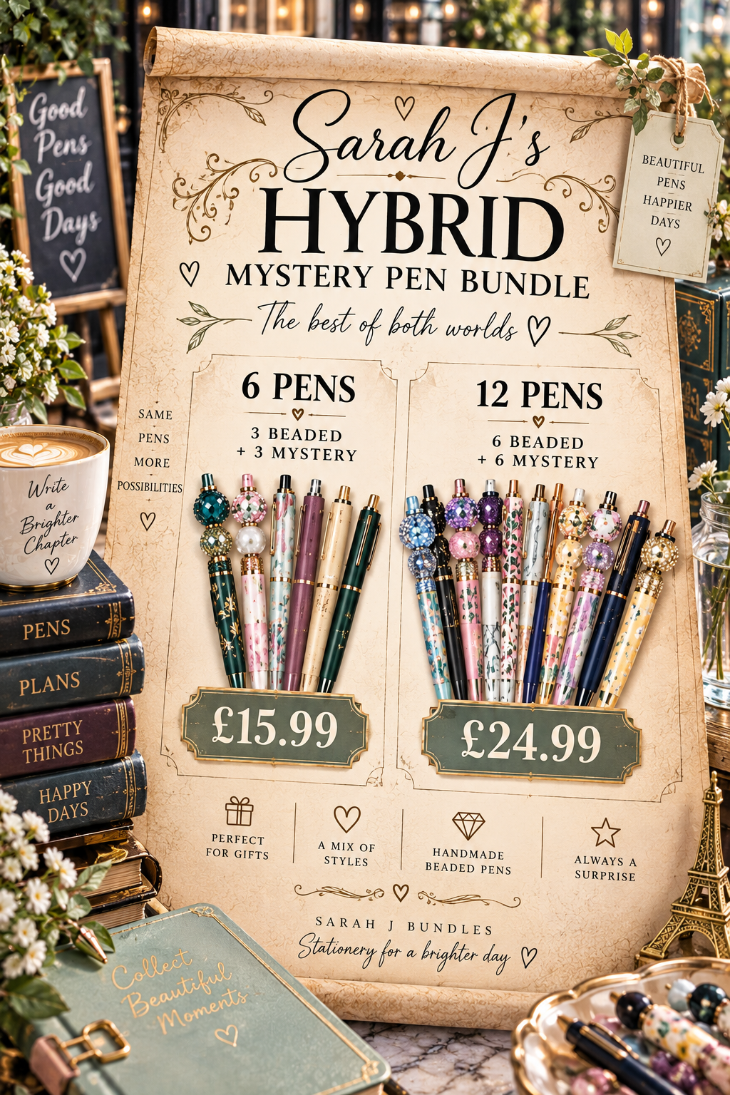 Hybrid Mystery Pen Bundle – Beaded & Curated Pens
