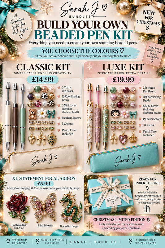 Sarah J Build Your Own Beaded Pen Kit | Christmas Edition