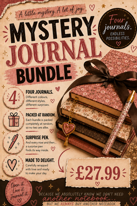 Mystery Journal Bundle | 4 A5 Surprise Journals & Hidden Pen Chance